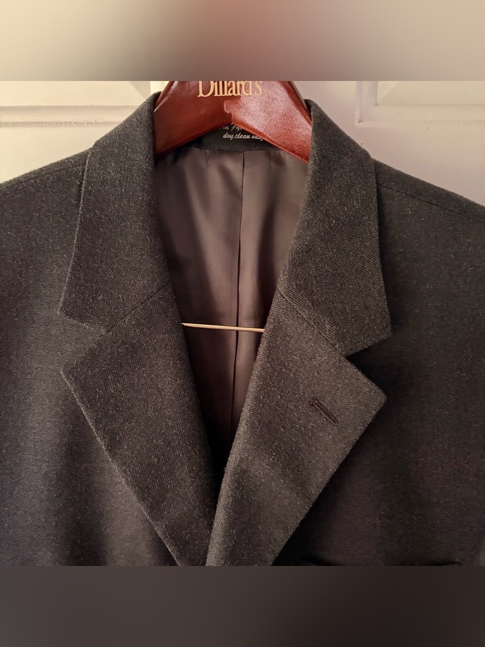 Andrew Fezza Silk Wool Cashmere Blazer Jacket Charcoal Gray Mens 44S